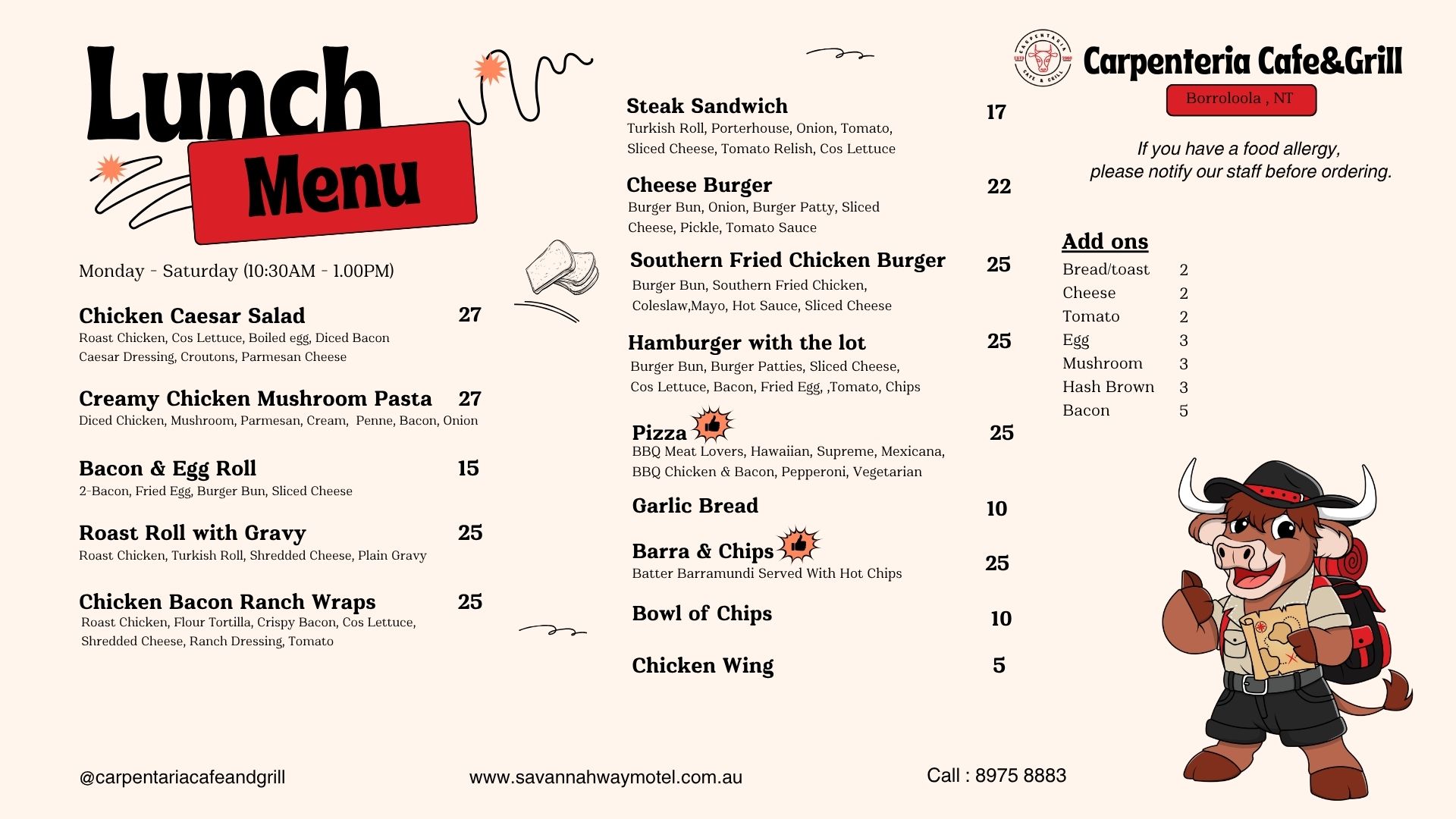 Lunch Menu