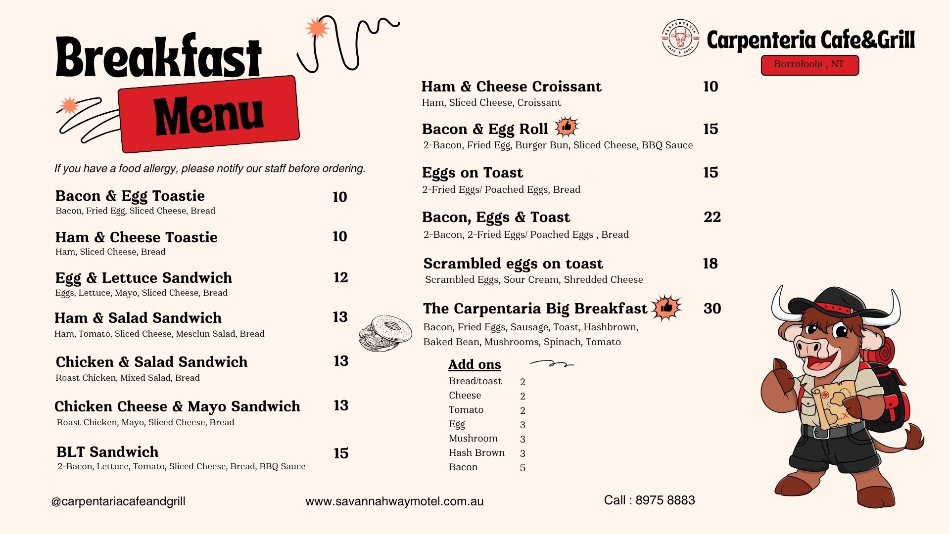 Breakfast Menu